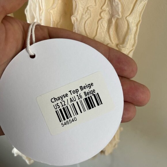 Princess Poly CHAYSE TOP BEIGE Halter cropped stretch deep V Size 12 NEW NWT - Picture 11 of 13